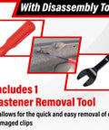 45 Piece Engine Under Cover Splash Shield All-In-One Fastener Kit With Bolts Screws Rivet Clips And Push Retainers disassembly tool