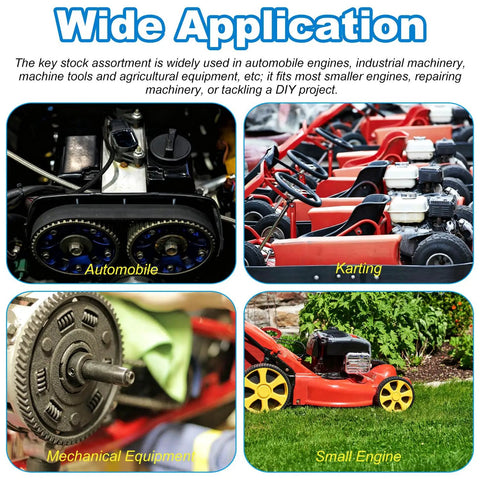 Solid As A Rock Metric Woodruff Key Assortment Kit Comes With 10 Sizes Of Tough Carbon Steel Semicircle Tools For Your Garage Needs And Fix It Up Projects Plus Top Fasteners So You Stay Boss When You Crush Any Job That Comes Your Way For Sure. Wide application for automobile, karting, machinery, and small engines