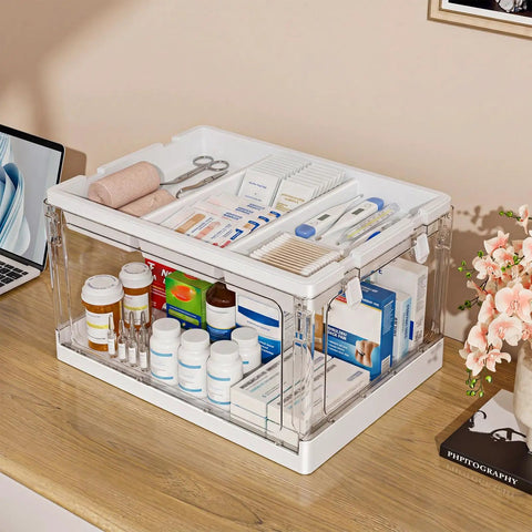 24 Quart Clear Plastic Storage Bins 2 Pack Double Layer Craft Organizer With Divided Sections For Sewing Supplies Keepin Your Hobby Corner Super Tidy Zero Grind Game Changer Setup
