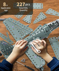 Child assembling Metal Airplane Model Kit For Kids 8 9 10 11 12 Teens Hands On DIY STEM Building Toys With 282 Durable Metal Components