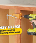 Two Pack Cabinet Clamps With Protective Case Pro Grade Solid Cast Steel Construction Built In Drill Guide With EVA Pads