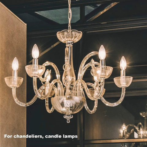Elegant chandelier using 15W Himalayan Salt Lamp Bulbs 12 Pack Dimmable E12 Base Replacement for Rock Salt Lamps Scentsy Warmers
