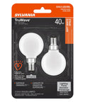 TruWave Natural Series Decor Globe LED Bulb G16.5 350 Lumens Soft White 2700K Dimmable 40W Equivalent Frosted Finish 2 Pack