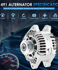 Beefy 110A 12V Car Alternator Replacement Fits Hyundai Sonata 2010-2013 and Kia Optima 2011-2013 Four Cylinder Engine