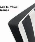 Close-up of 2 Pack Outdoor Lounge Chair Cushions Replacement Cushions For Patio Chaise Lounge, Black And White Stripes