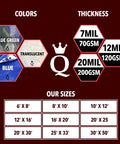 Image showing color and thickness options of tarp including 12 Mil 120 GSM available for Beastly Heavy Duty Waterproof Tarp 16x20.