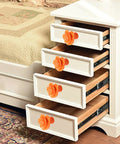 Ceramic Rose Cabinet Knobs 6 Pack Orange Vintage Drawer Pulls For Dresser Wardrobe Kitchen Cupboard installed on drawers
