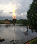 Propane Tiki Torch Set 36 Inch Stainless Steel Outdoor Torches 2 Pack Marine Grade 316 Burners For Backyard Ambience DIY Fire Feature Wind Resistant LP Tank Not Included, installed by lakeside garden