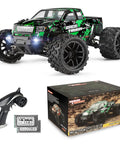 All Terrain 1 To 18 Scale RC Truck 4WD Waterproof Off Road Vehicle With 2.4 GHz Remote, 36 KPH Top Speed, batteries, and packaging