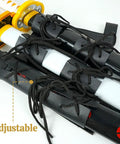 Back Mounted Katana Belt For Three Swords Adjustable Leather Holster with frog lacing detail view