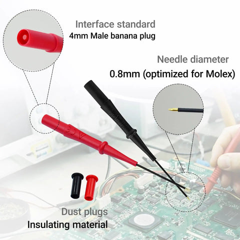 Extension Probe Tip Set For RCT2 With 0.8mm Gold-Plated Micro-Probes, Compatible With Fieldpiece RCT2 ADK7 ADLS2, PCB testing setup