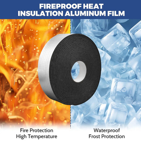 2 Inch Wide Pipe Insulation Wrap Roll 33 Feet Self Adhesive Foam Tube For Outdoor Water Pipes And AC Lines Winter Freeze Protection Heat Retention No Fuss Easy Install Durable Outdoor Plumbing Shield with fireproof film