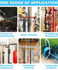 Stainless steel 1/2-inch vertical check valve, DN15, NPT female, for backflow; collage of plumbing and HVAC setups