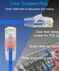 Ultra Slim Cat6a Ethernet Patch Cable 1 Ft Pack Of 24 Blue With Clear Snagless Plug for Data Centers, Home Networks, 10G Ready