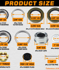 Trailer Axle Hub Bearings Kit With 2.44 Inch Dust Caps And Seals For 5200 To 6000 Lbs Trailers Tapered Spindle D42 diagram