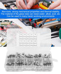 Pro Grade Glass Fuse Assortment Kit, 100 Piece Heavy Duty Set, 5X20mm Tube Fuses, 0.2 To 20 Amp Circuit Protection for electronics repair displayed with fuses in a storage case.