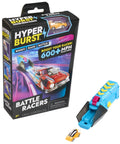 Dope Orange Axion Battle Racer Car And Launcher Set With packaging, ready for action with micro scale car and blue launcher.