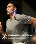 Runner using 64GB Sport Clip On MP3 Player With Bluetooth 5.3 Ultra Light Mini Clip On Recorder during a workout