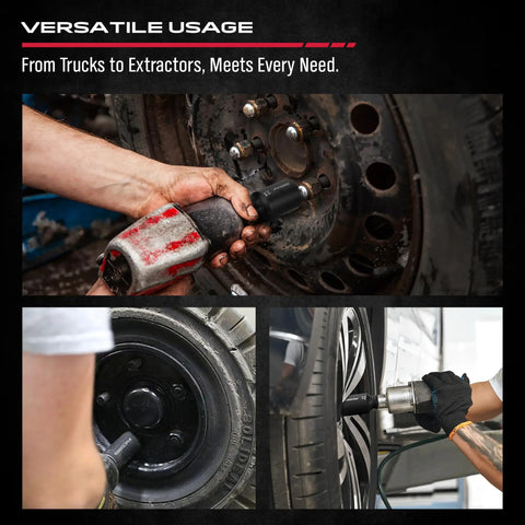 Mechanics using One Half Inch Drive Deep Impact Socket Set, 11-Piece Metric Socket Kit With 27mm To 38mm Sizes For Wheel Axle Nuts