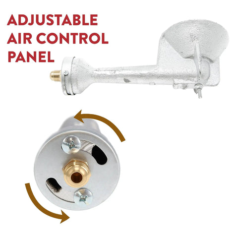 High Pressure Cast Iron Round Burner Head with brass fitting and adjustable air control panel for propane stoves