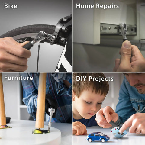 12 In 1 Bike Tool Kit With Ratchet Wrench Compact Silicone Capsule in use for bike, home repairs, furniture, DIY projects