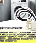 Washing Machine Lid Lock Switch Assembly Replacement For Compatible Models Easy Installation High-Durability Component Fits WH08X31577 WH01X24114 WH01X26114 WH01X27954 44961452 963152 AP7015047 AP7033485, front view