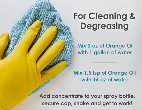 Instructions for using Orange Oil Concentrate All Purpose Cleaner Degreaser With Pet Odor Eliminator 12 Ounce