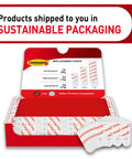 Product box with open lid showing replacement strips in sustainable packaging