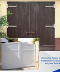 8 Pack 12 Inch Zinc Strap Hinges Set With Wall Mount Gate Hinges Heavy Duty Outdoor Hardware For Garage Doors Sheds Barns Fences And Chain Link Fence Gates Replacement installed on wooden and metal gates
