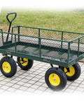 Beefy All Terrain Utility Cart Heavy Duty Garden Trailer With 110-330 Lbs Load Capacity on solid wheels