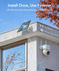 Solar Powered Outdoor Security Camera With All Around 360 Degree View And Color Night Vision AI Human Detection installed