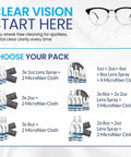 Eyeglass Lens Cleaner Kit With 2x8oz Bottles And 1x2oz Bottle Microfiber Cloths options