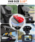 Heavy Duty 3M VHB Dash Cam Adhesive Pads With Electrostatic Film for windshields and dashboards, 2.15 inch size shown in use.