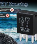 Four Pack 30 Amp 5 Pin 12V Relay Harness Kit For SeaDoo Watercraft 2008 And Up Power Up With GTI GTR GTS GTX RXP RXT Spark Base Sport Models Replacement Part 278003828 black PBT housing relay