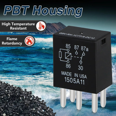 Four Pack 30 Amp 5 Pin 12V Relay Harness Kit For SeaDoo Watercraft 2008 And Up Power Up With GTI GTR GTS GTX RXP RXT Spark Base Sport Models Replacement Part 278003828 black PBT housing relay