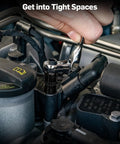 Using Compact 43-Piece 1/4 Inch Drive Mini Tool Kit For Tight Spaces With 72-Tooth Mini Ratchet on engine