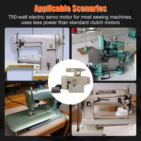 Beast 750W Sewing Machine Servo Motor For Industrial Use, AC110V, showing different compatible industrial sewing machines