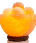 Hand Carved Himalayan Salt Ball Lamp With Wood Base And Dimmer Switch For A Cozy Home Vibe Pure Natural Salt Rock Night Light Decor 25W Bulb Included Authentic Mineral Lamp Gift