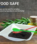 Disposable 330mL Weigh Boats Pack Of 125 Large Plastic Weighing Dishes For Lab Use Food Safe Antistatic Polystyrene Great For Measuring Powders Liquids Supplements And Food Samples With Easy Cleanup, white tray with samples