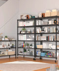 Six Tier Beefy Wire Shelving On Wheels For Garage Storage 36 Inch Wide By 18 Inch Deep By 78 Inch High Heavy Duty Steel Construction Holds Up To 1500 Lbs Total Capacity Per Shelf 250 Lbs Mobile Rack, loaded in room