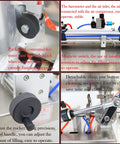 Zero Hassle Automatic Filling And Packaging Sealer With Horizontal Mixing Hopper 30 To 300 ML Stainless Steel machine controls and features close-up view.