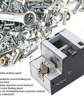 Heavy Duty Automatic Screw Feeder Machine sorting M1.0 to M5.0 screws with adjustable speed on busy assembly line.