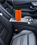 Level Up Your Road Trip Game With This 1000ml Portable Car Kettle Made From Sturdy Stainless Steel To Whip Up Fresh Hot Drinks Anywhere You Roll For Reliable Daily Commutes in a car's armrest.