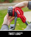 Person holding the Cordless 40V String Trimmer adjustable head.
