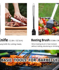 Stainless Steel Barbecue Utensil Set With Carry Bag Professional Grill Tools Knife Basting Brush on Meat and Vegetables