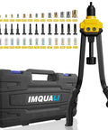 Rivet Nut Tool Kit With 140 Rivet Nuts And 14 Mandrels Metric And SAE, 16 Inch Long Hand Riveter Set In Durable Blow Molded Case