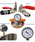1.5 Gallon Vacuum Chamber With Tempered Glass Lid and accurate pressure gauge for wood stabilizing and degassing applications.