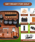All In One Golf Gift Set For Men And Women With Rangefinder And Multi Function Golf Clubs Balls Brushes Scorekeeper Shafts Clips And Gift Box Complete On Course Accessory Kit leather case