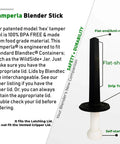 Tamper For Latching Lid Blenders That Fit Standard Latching Jars, Air Pocket Free, BPA Free, Self Standing, Pro Grade, Black