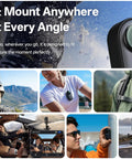 Clip1 Mini Action Camera With Hands Free POV Wearable Magnetic Mount 6 Axis Stabilization 30 Degree Horizon Lock in various uses